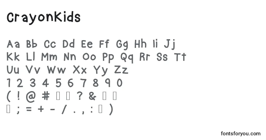 CrayonKids-fontti – aakkoset, numerot, erikoismerkit