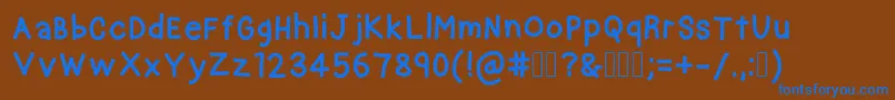CrayonKids Font – Blue Fonts on Brown Background