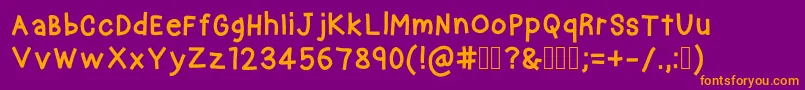 CrayonKids Font – Orange Fonts on Purple Background