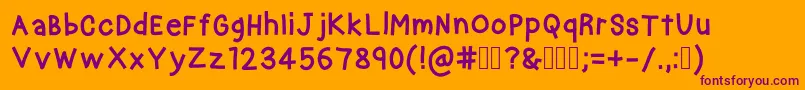 CrayonKids Font – Purple Fonts on Orange Background