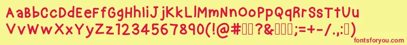 CrayonKids Font – Red Fonts on Yellow Background