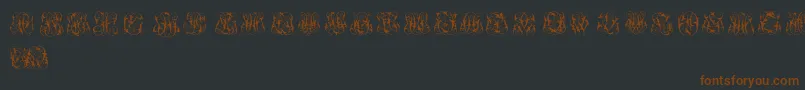 HardToReadMonograms-Schriftart – Braune Schriften auf schwarzem Hintergrund