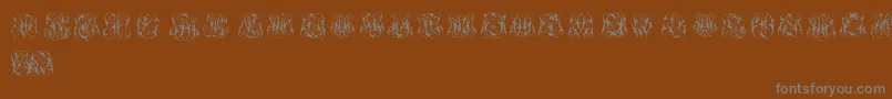HardToReadMonograms-Schriftart – Graue Schriften auf braunem Hintergrund