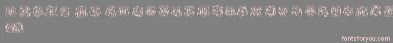 フォントHardToReadMonograms – 灰色の背景にピンクのフォント