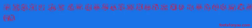 HardToReadMonograms Font – Red Fonts on Blue Background