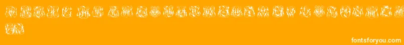 HardToReadMonograms-Schriftart – Weiße Schriften auf orangefarbenem Hintergrund