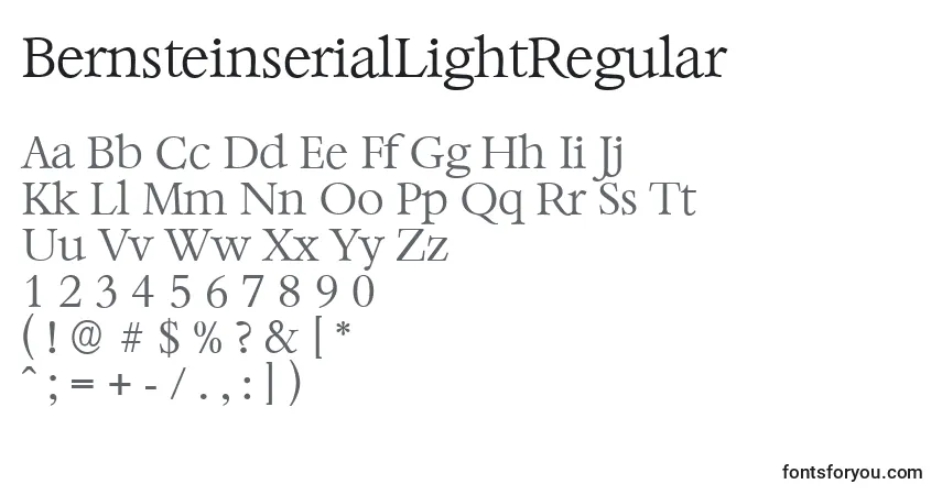 Czcionka BernsteinserialLightRegular – alfabet, cyfry, specjalne znaki