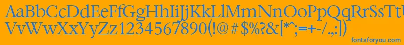 フォントBernsteinserialLightRegular – オレンジの背景に青い文字