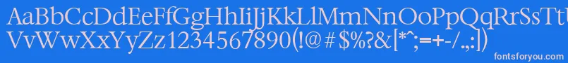 フォントBernsteinserialLightRegular – ピンクの文字、青い背景