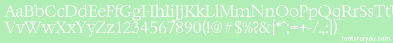 フォントBernsteinserialLightRegular – 緑の背景に白い文字