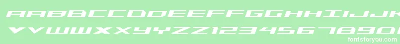 TriremeItalic-Schriftart – Weiße Schriften auf grünem Hintergrund