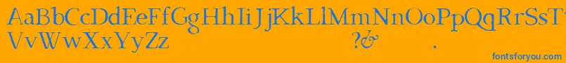 DarkBlackD Font – Blue Fonts on Orange Background