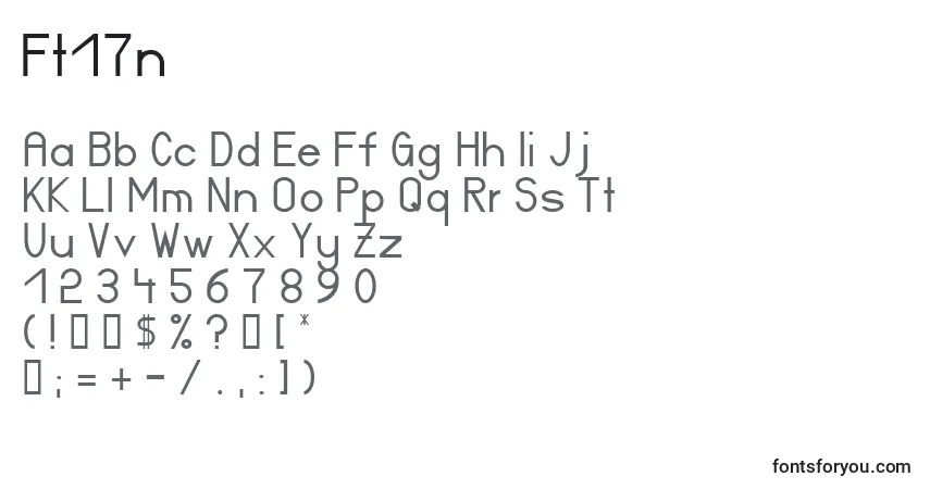 A fonte Ft17n – alfabeto, números, caracteres especiais