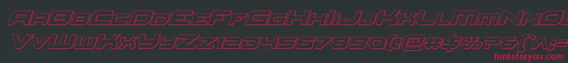 Czcionka Redrocketoutital – czerwone czcionki na czarnym tle