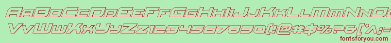 Redrocketoutital Font – Red Fonts on Green Background