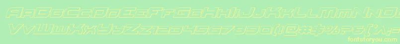 Redrocketoutital Font – Yellow Fonts on Green Background