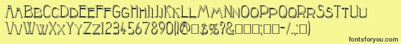 PeakeShadow Font – Black Fonts on Yellow Background