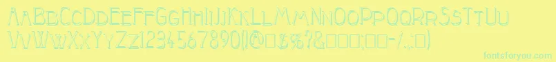 PeakeShadow Font – Green Fonts on Yellow Background