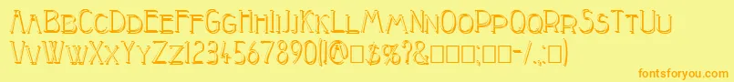 PeakeShadow Font – Orange Fonts on Yellow Background