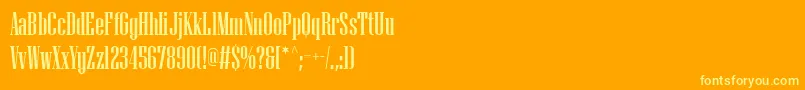 PfmissionSolid-Schriftart – Gelbe Schriften auf orangefarbenem Hintergrund