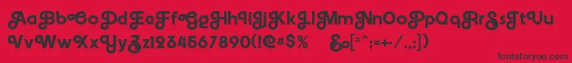 Embrionic55swash Font – Black Fonts on Red Background