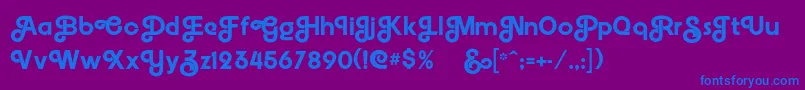 Embrionic55swash Font – Blue Fonts on Purple Background