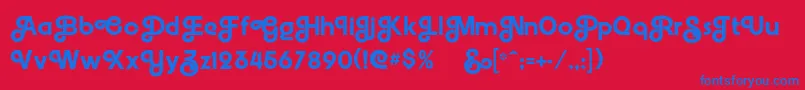 Embrionic55swash Font – Blue Fonts on Red Background