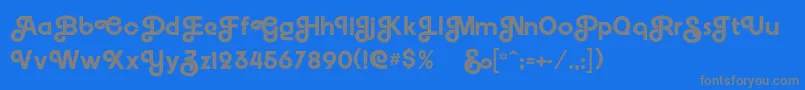 Embrionic55swash Font – Gray Fonts on Blue Background