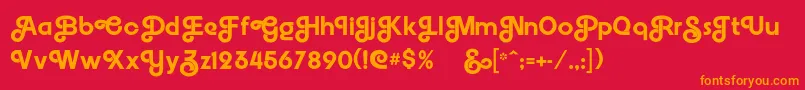 Embrionic55swash Font – Orange Fonts on Red Background