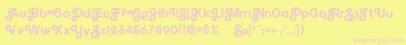 Embrionic55swash-Schriftart – Rosa Schriften auf gelbem Hintergrund