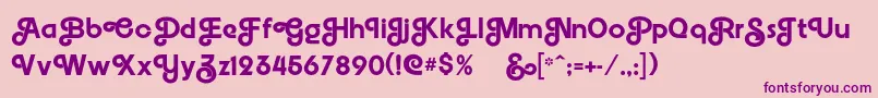 Embrionic55swash-Schriftart – Violette Schriften auf rosa Hintergrund