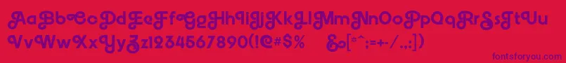 Embrionic55swash Font – Purple Fonts on Red Background