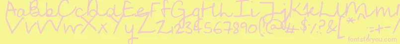Шрифт SoggyKitten – розовые шрифты на жёлтом фоне