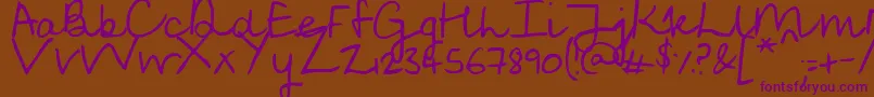 SoggyKitten Font – Purple Fonts on Brown Background