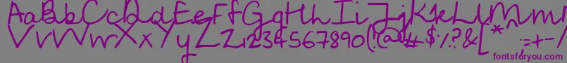 フォントSoggyKitten – 紫色のフォント、灰色の背景