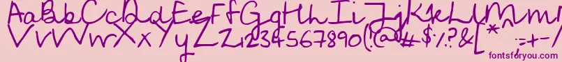 SoggyKitten-Schriftart – Violette Schriften auf rosa Hintergrund