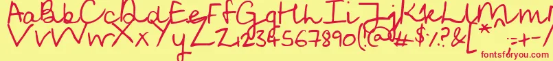 SoggyKitten Font – Red Fonts on Yellow Background