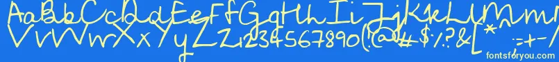 SoggyKitten Font – Yellow Fonts on Blue Background