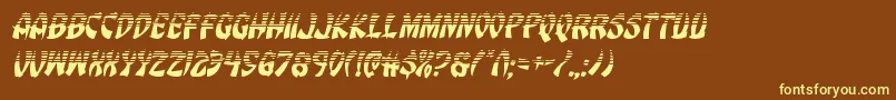 Eggrollhalfital-fontti – keltaiset fontit ruskealla taustalla