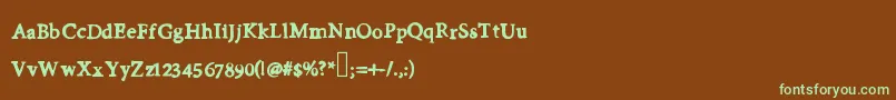 Шрифт Firstday – зелёные шрифты на коричневом фоне