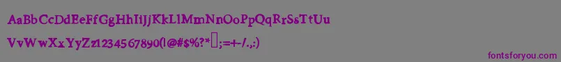フォントFirstday – 紫色のフォント、灰色の背景