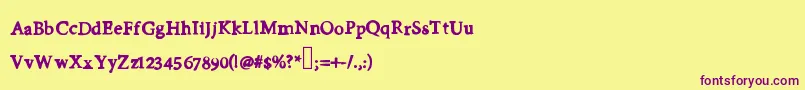 Шрифт Firstday – фиолетовые шрифты на жёлтом фоне