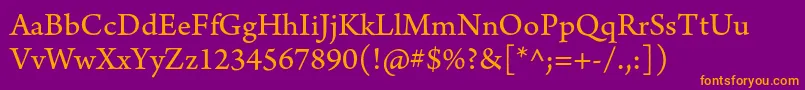 Шрифт ArnoproSmtext – оранжевые шрифты на фиолетовом фоне