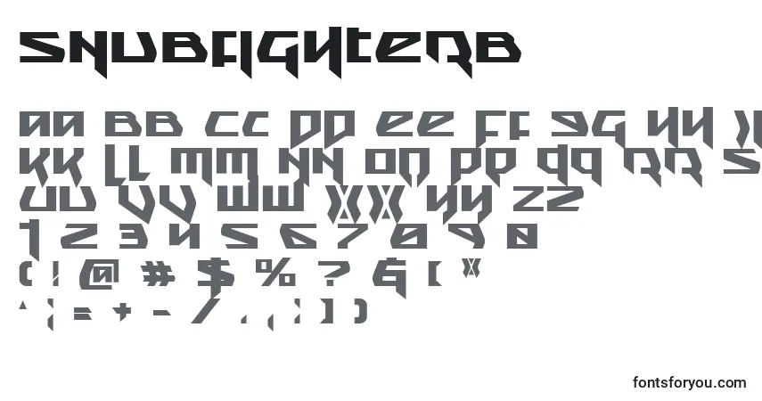 Schriftart Snubfighterb – Alphabet, Zahlen, spezielle Symbole
