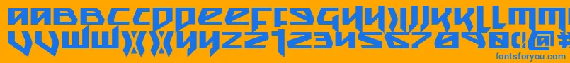 Шрифт Snubfighterb – синие шрифты на оранжевом фоне