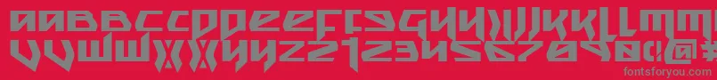 Fonte Snubfighterb – fontes cinzas em um fundo vermelho