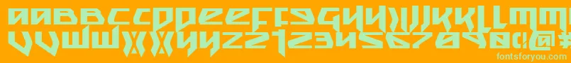 Snubfighterb-fontti – vihreät fontit oranssilla taustalla