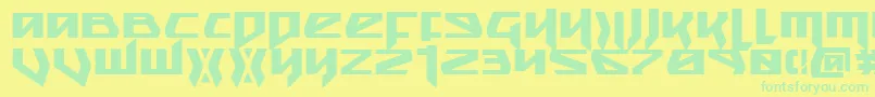 Snubfighterb Font – Green Fonts on Yellow Background