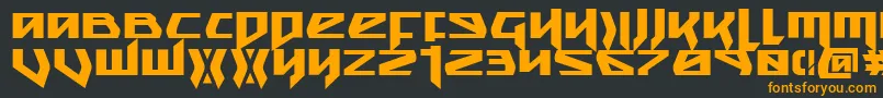 Snubfighterb-Schriftart – Orangefarbene Schriften auf schwarzem Hintergrund