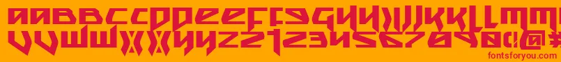 フォントSnubfighterb – オレンジの背景に赤い文字